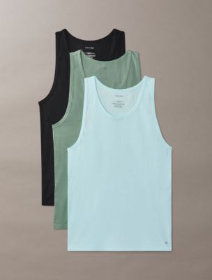 Cotton Stretch Blend 3-Pack Tank Top, Sea Spray Multi