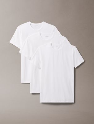 Cotton Stretch Blend 3-Pack V-Neck Sleep T-Shirt, White