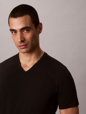 Мужские футболки Calvin Klein Cotton Stretch Blend 3-Pack Slim Fit V-Neck T-Shirt — фото 3
