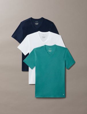 Cotton Blend 3-Pack T-Shirt, Shoreline/White/Lively Teal