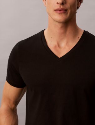 Мужские футболки Calvin Klein Cotton Classics 5-Pack Classic Fit V-Neck, цвет: Чёрный — фото 3