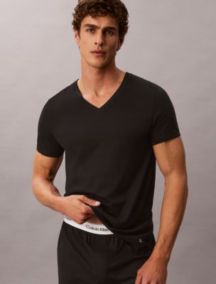 Мужские футболки Calvin Klein Cotton Classics 5-Pack Classic Fit V-Neck, цвет: Чёрный — фото 5