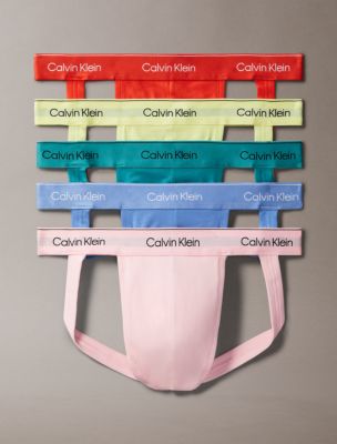 Icon Cotton Stretch Pride 5-Pack Jock Strap, Bayou / Glacier / Molten / Pale Lime Yellow / Buff Pink