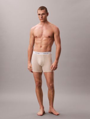 Icon Cotton Stretch Holiday Boxer Brief, Blotched Plaid Turtledove