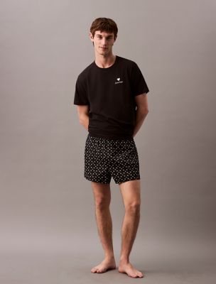 Icon Cotton Stretch V-Day Slim Boxer, Black / White