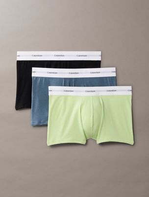Cotton Modal Stretch 3-Pack Trunk, Shoreline / Highline Green / Grisaille