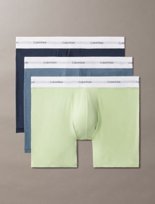 Cotton Modal Stretch 3-Pack Boxer Brief, Shoreline / Highline Green / Grisaille