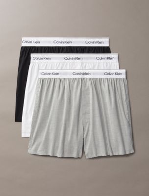 Icon Cotton Stretch 3-Pack Slim Boxer, Black / White / Grey