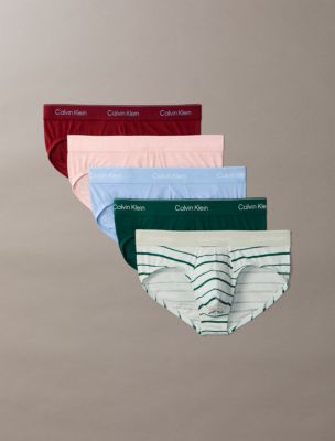 Icon Cotton Stretch 5-Pack Hip Brief, Fall Berry / Frozen Fjord / Stripe Sprout Green / Turf/Potpourri