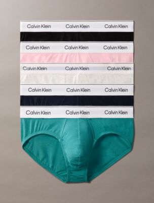 Icon Cotton Stretch 5-Pack Hip Brief, Black / Snow Heather / Buff Pink / Shoreline / Lively Teal
