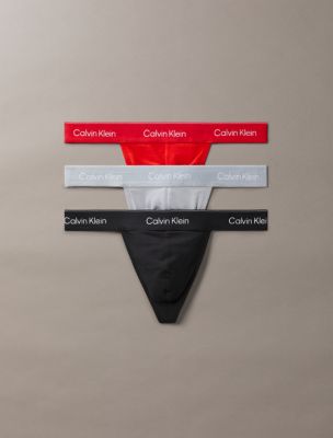 Icon Cotton Stretch 3-Pack Thong, Adrenaline Rush / Black / Sleet