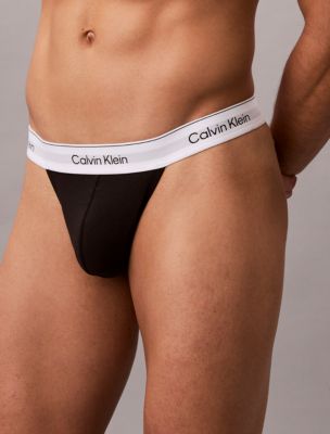 Трусы-стринги Icon для мужчин, хлопок, стрейч, 3 шт. — Calvin Klein, цвет: Чёрный бриллиантовый разноцветный — фото 5