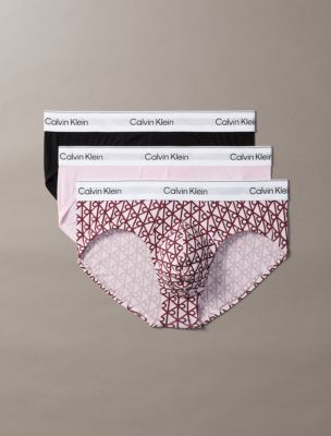 Icon Cotton Stretch 3-Pack Hip Brief, Black/ Bijou Modern Emblem/ Spring Lilac