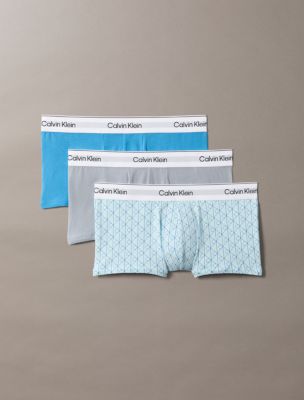 Icon Cotton Stretch 3-Pack Low Rise Trunk, Cendre Blue Multi