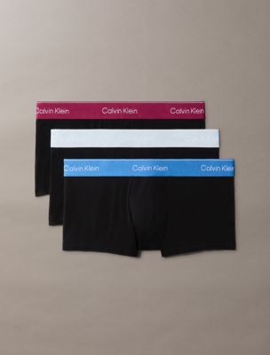 Icon Cotton Stretch 3-Pack Low Rise Trunk, Black w/WB Multi