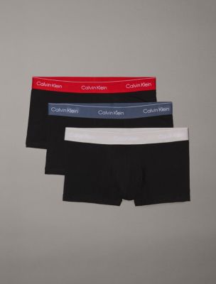 Icon Cotton Stretch 3-Pack Low Rise Trunk, Blk W Vntg Indigo Wb/ Blk W Mcro Chp Wb/ Blk W Mltn Wb