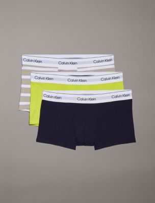 Icon Cotton Stretch 3-Pack Low Rise Trunk, Shoreline / Kewl Lime