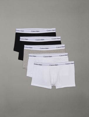 Icon Cotton Stretch 5-Pack Low Rise Trunk, Black / White / Grey Heather