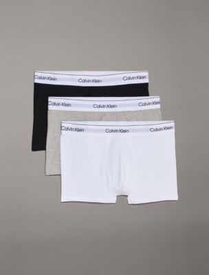 Icon Cotton Stretch 3-Pack Trunk, Grey Heather/White/Black
