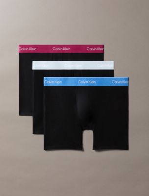 Icon Cotton Stretch 3-Pack Boxer Brief, Black w/WB Multi