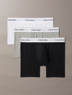 Icon Cotton Stretch 3-Pack Boxer Brief, Grey Heather/White/Black