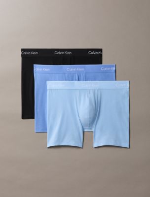 Icon Cotton Stretch 3-Pack Boxer Brief, Black/Glacier/Blue Bell
