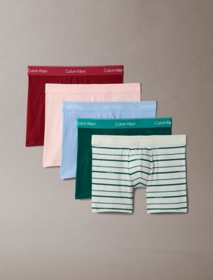 Icon Cotton Stretch 5-Pack Boxer Brief, Fall Berry / Frozen Fjord / Stripe Sprout Green / Turf/Potpourri