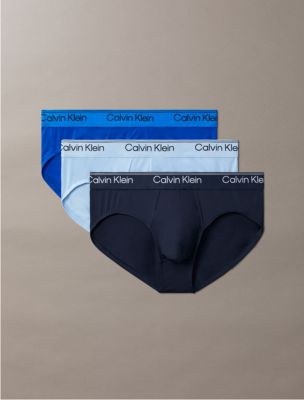 Microfiber Stretch 3-Pack Hip Brief, Shoreline/ Royalty/ Blue Bell