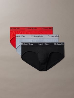Microfiber Stretch 3-Pack Hip Brief, Black / Sleet / Adrenaline Rush