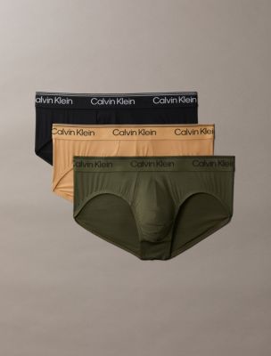 Microfiber Stretch 3-Pack Hip Brief, Bronze Flash/Black/Olive Night