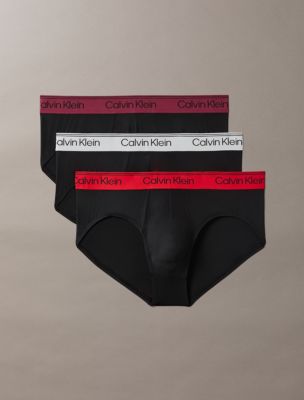 Microfiber Stretch 3-Pack Hip Brief, Black w/ Multi WBS