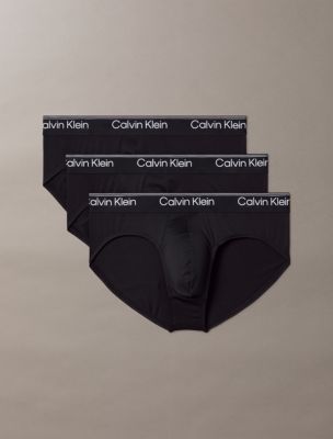 Microfiber Stretch 3-Pack Hip Brief, Black