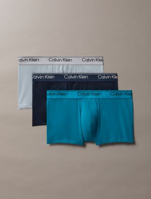 Microfiber Stretch 3-Pack Low Rise Trunk, Sleet / Teal Marine / Shoreline