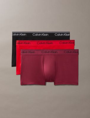 Microfiber Stretch 3-Pack Low Rise Trunk, Black/Goji Berry/Established Red