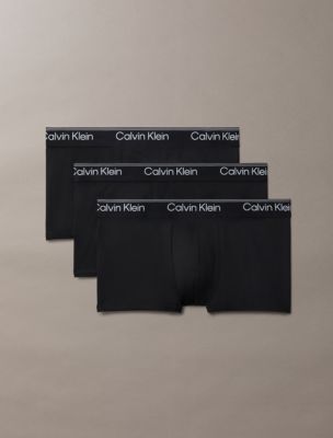Microfiber Stretch 3-Pack Low Rise Trunk, Black