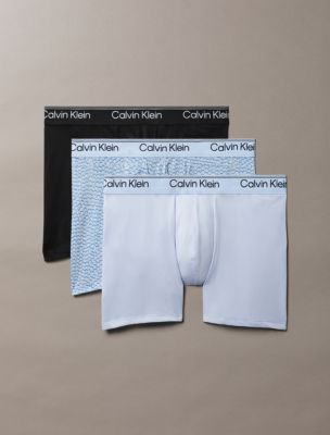 Microfiber Stretch 3-Pack Boxer Brief, Black/ Cactus Dot Print Casual Blue/ Casual Blue