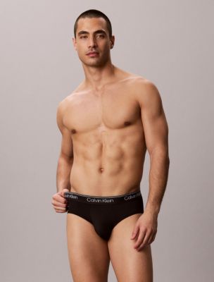 Трусы-брифы Hip для мужчин, микрофибра, стрейч, 5 шт. — Calvin Klein, цвет: Синий разноцветный — фото 4
