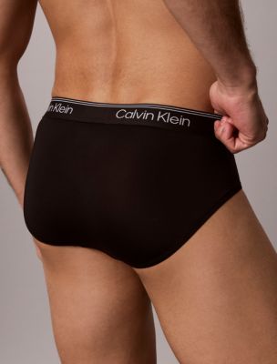 Трусы-брифы Hip для мужчин, микрофибра, стрейч, 5 шт. — Calvin Klein, цвет: Синий разноцветный — фото 5