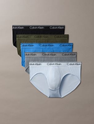 Microfiber Stretch 5-Pack Hip Brief, Poseidon Blue Multi
