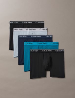 Microfiber Stretch 5-Pack Boxer Brief, Black / Teal Marine / Shoreline / Sleet / Black