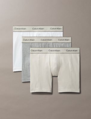 Heritage Cotton Stretch 3-Pack Boxer Brief, Oyster Gray/Grey Heather/White