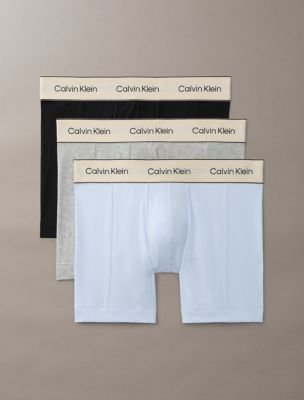 Heritage Cotton Stretch 3-Pack Boxer Brief, Black/Grey Heather/Breezy Blue