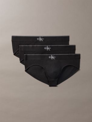 Graphic Monogram Cotton Stretch 3-Pack Brief, Black