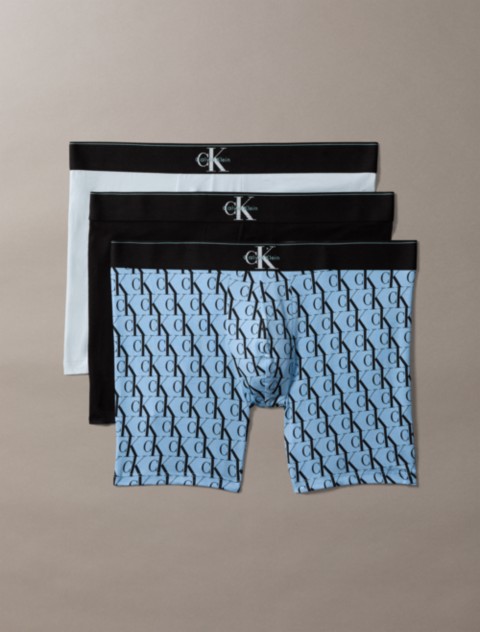 Трусы-боксеры Monogram для мужчин, хлопок, 3 шт. — Calvin Klein
