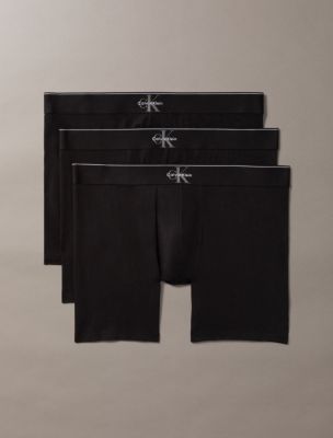 Graphic Monogram Cotton Stretch 3-Pack Boxer Brief, Black