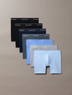 Icon Cotton Stretch 7-Pack Boxer Brief, Black/Shoreline/Misty Grey