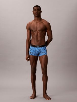 Graphic Monogram Microfiber Stretch Low Rise Trunk, Poseidon Blue