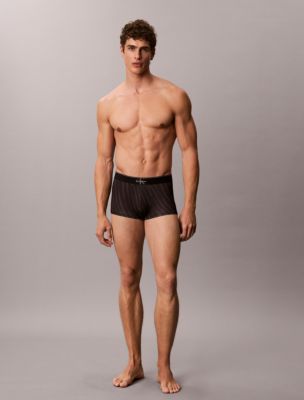 Graphic Monogram Microfiber Stretch Low Rise Trunk, Logo Warp Black