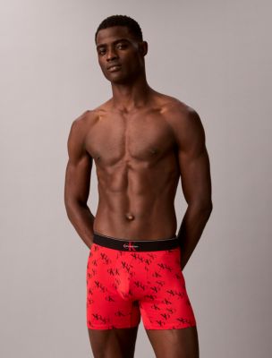 Graphic Monogram Microfiber Stretch Boxer Brief, Smudge Logo Ck Giga Goji Berry