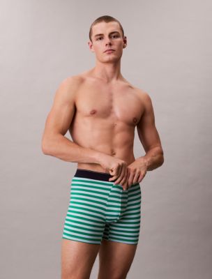Graphic Monogram Microfiber Stretch Boxer Brief, Mardi Gras Green